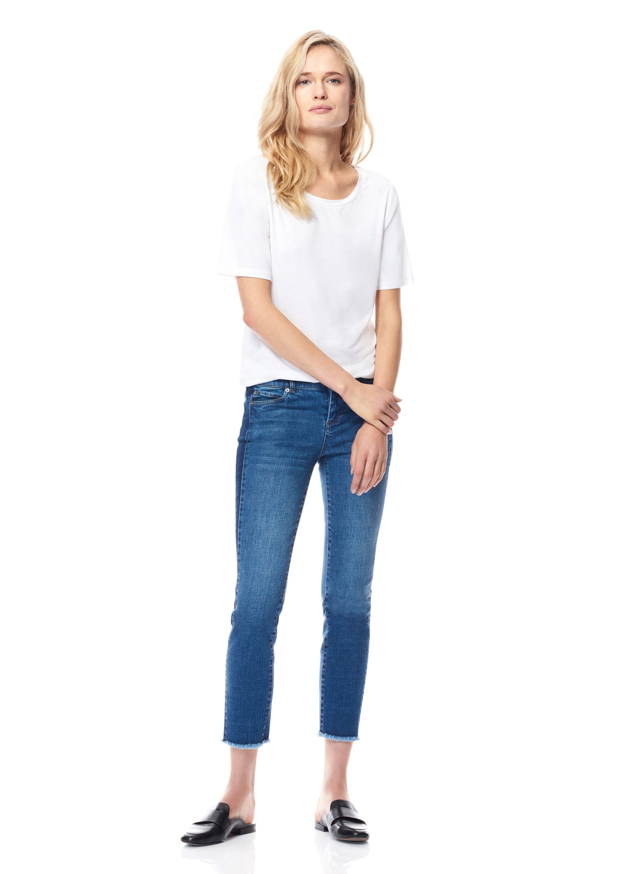 Kinney Mid-Blue, Skinny, Mid-Rise Jean by ECRU | PATRICIA