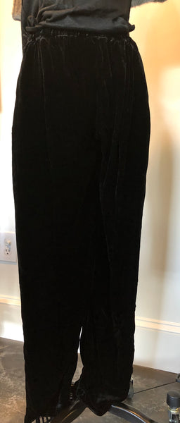 black velvet pull on pants