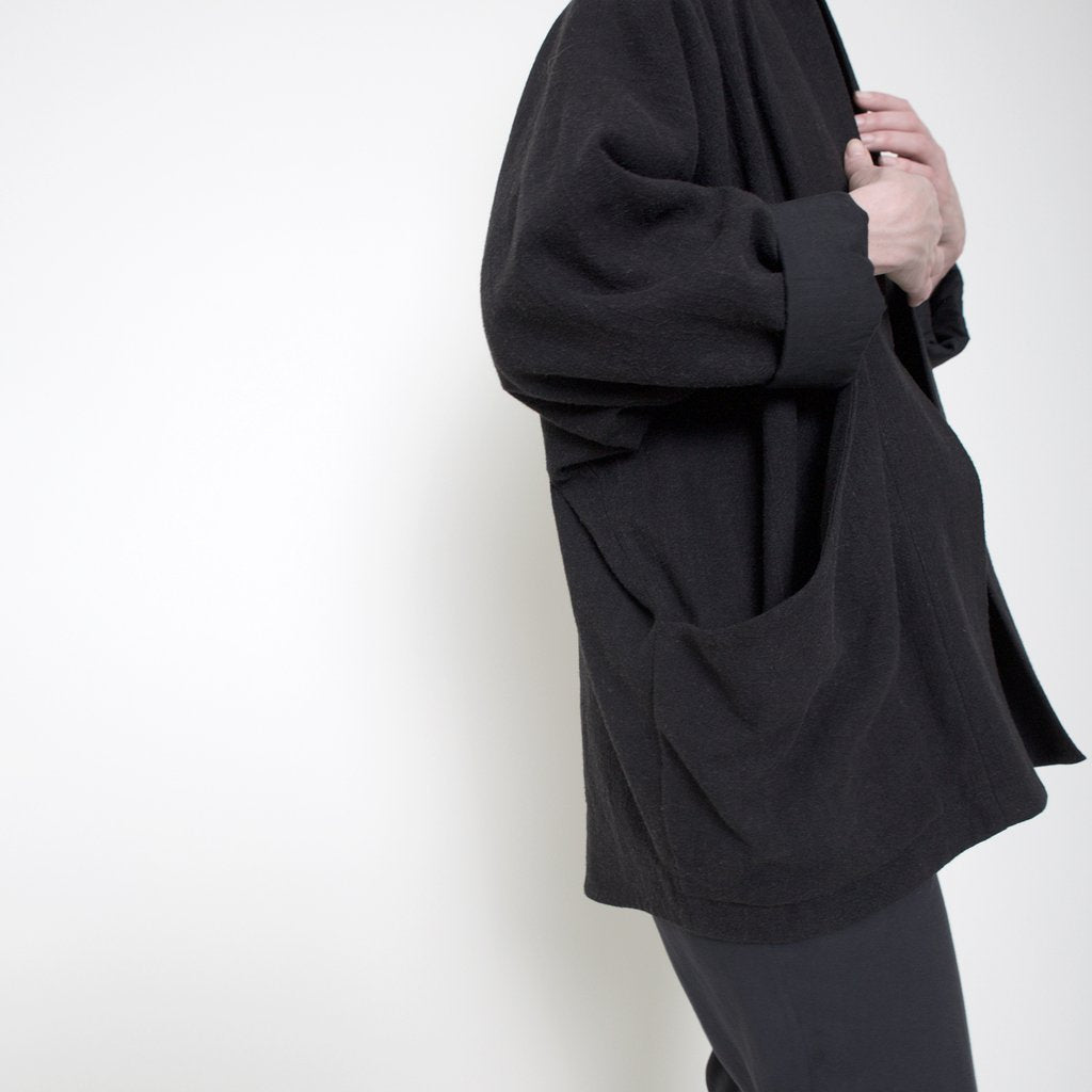 Black Linen Sumo Jacket by 7115 by Szeki | PATRICIA