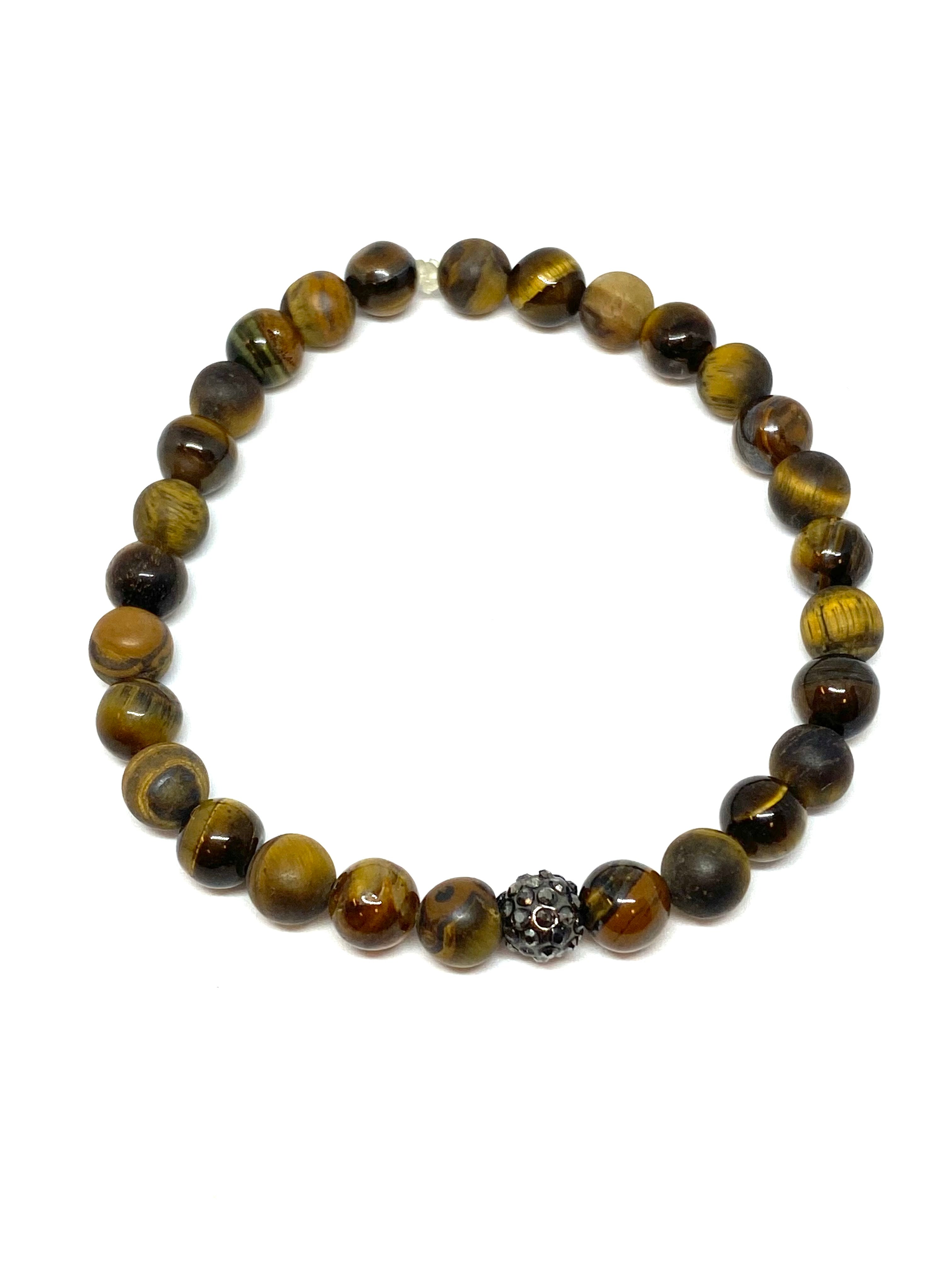 Perle By Lola Small Tiger's Eye and Rondell Bracelet