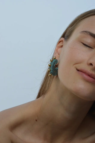 Susanna Vega Pale Blue Solito Pearled Earrings