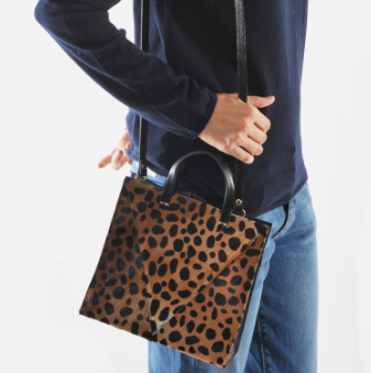 Clare Vivier Clare V Petit Simple Leopard Print Genuine Calf Hair Tote,  $325, Nordstrom