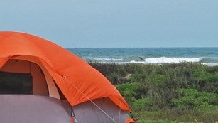Padre Island National Seashore winter camping - Renetto canopy chair