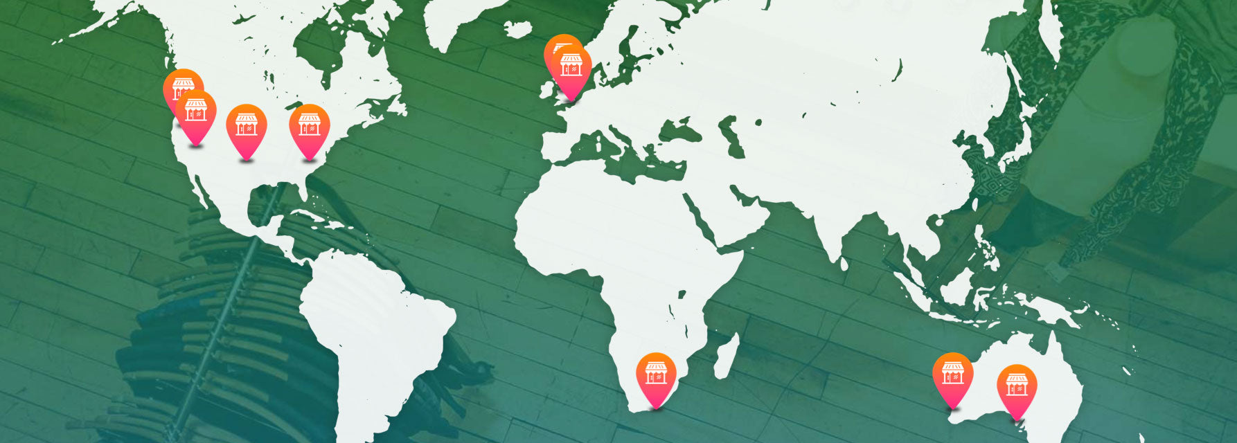 ShopCreatify Core Clients on a map