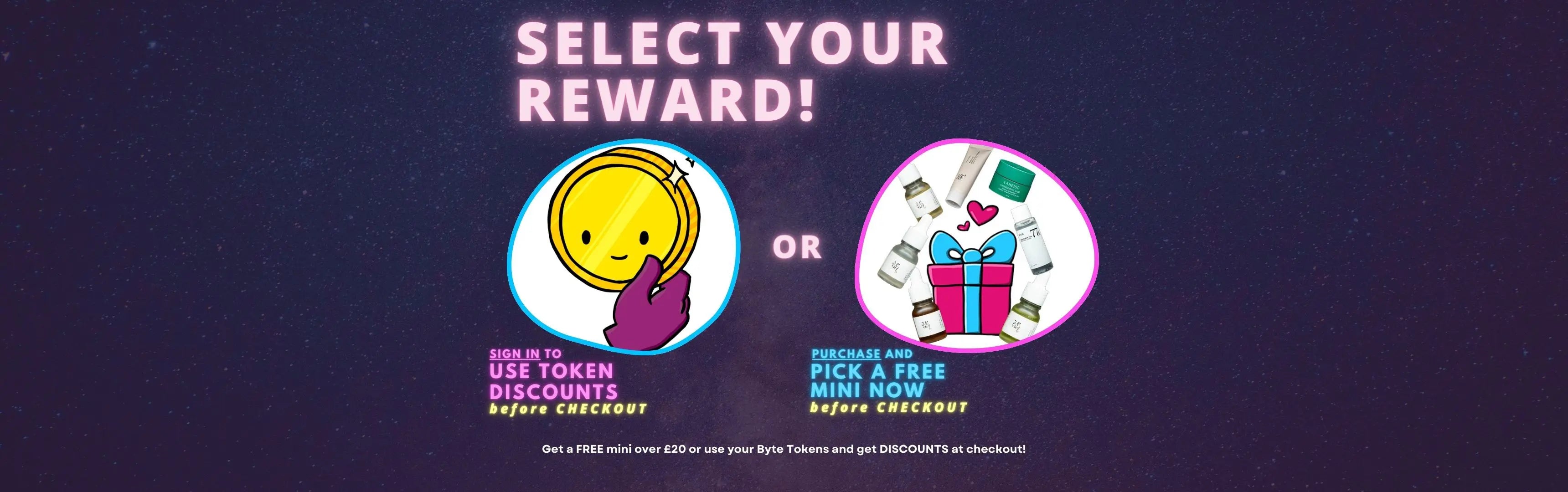 Skincare reward image options that you can choose