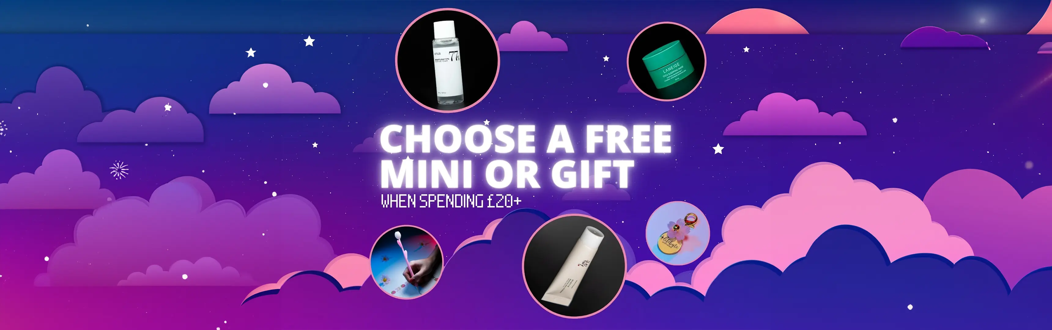 Choose a free mini when spending £20 Image