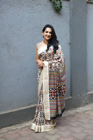 Cotton crepe saree