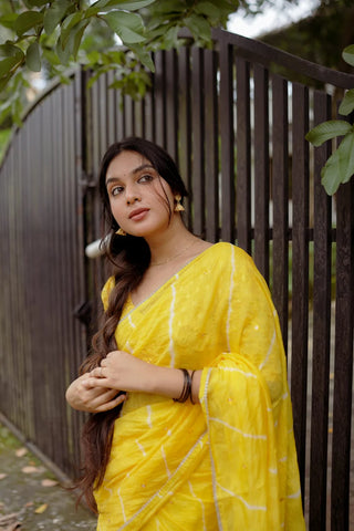 Yellow kota saree