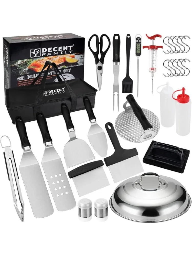 BBQ Griddle Accessories Kit, Upgrade 30Pcs Griddle Tools Set, Flat Top Grill Accessories Set with Melting Dome