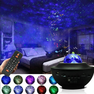 ZK50 LED Star Galaxy, Ocean Music Starry Water Wave Projector Light Sound-Activated - justforyoushopping23 - Music Activated Led Lights