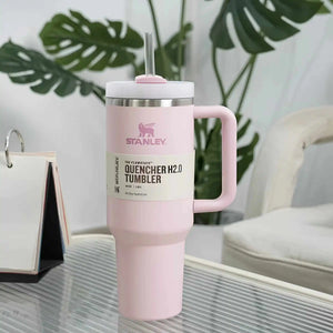 Stanley 30oz/40oz Insulated Tumbler With Lid and Straws Stainless Steel Coffee Tumbler with Handle Vacuum Leak Proof Coffee Cup - SuperSupply