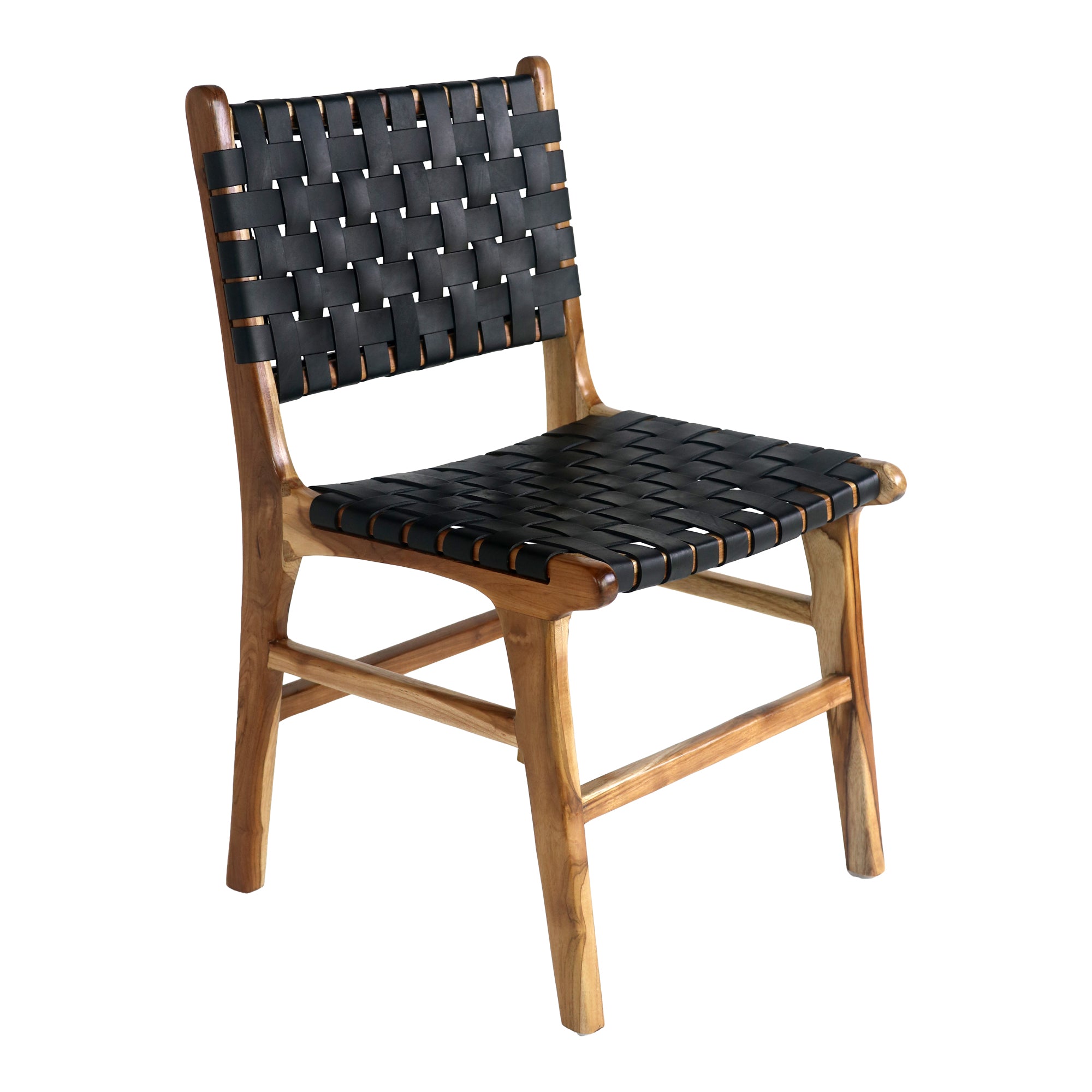 Se Perugia Spisebordsstol - Spisebordsstol I Læder, Sort Med Teak Ben Sæt af 2 stk. hos Billige Bolig Møbler