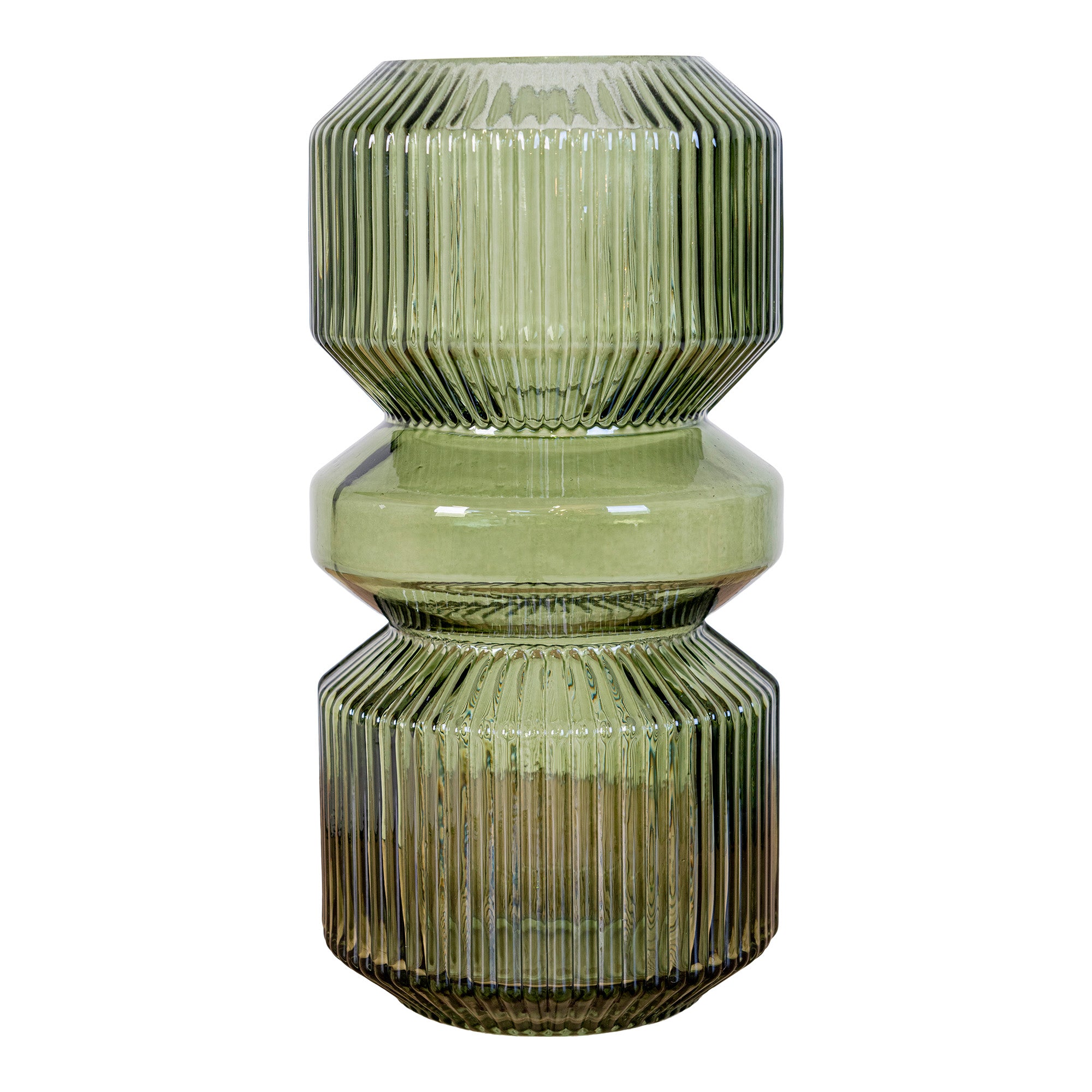 Billede af Vase - Vase, Glas, Grøn, Ø12X25 Cm