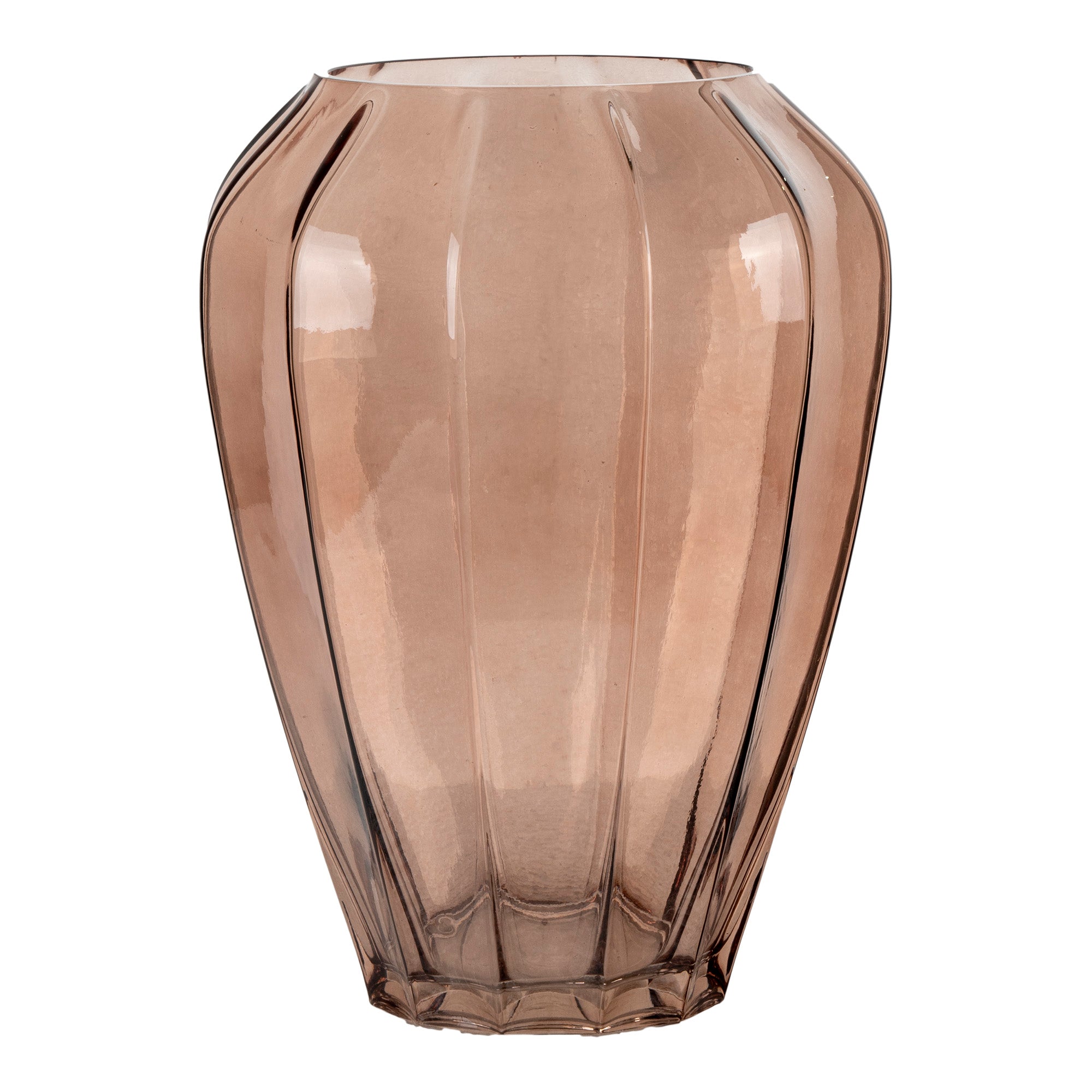 Billede af Vase - Vase, Glas, Brun, Ø22X29 Cm hos Billige Bolig Møbler