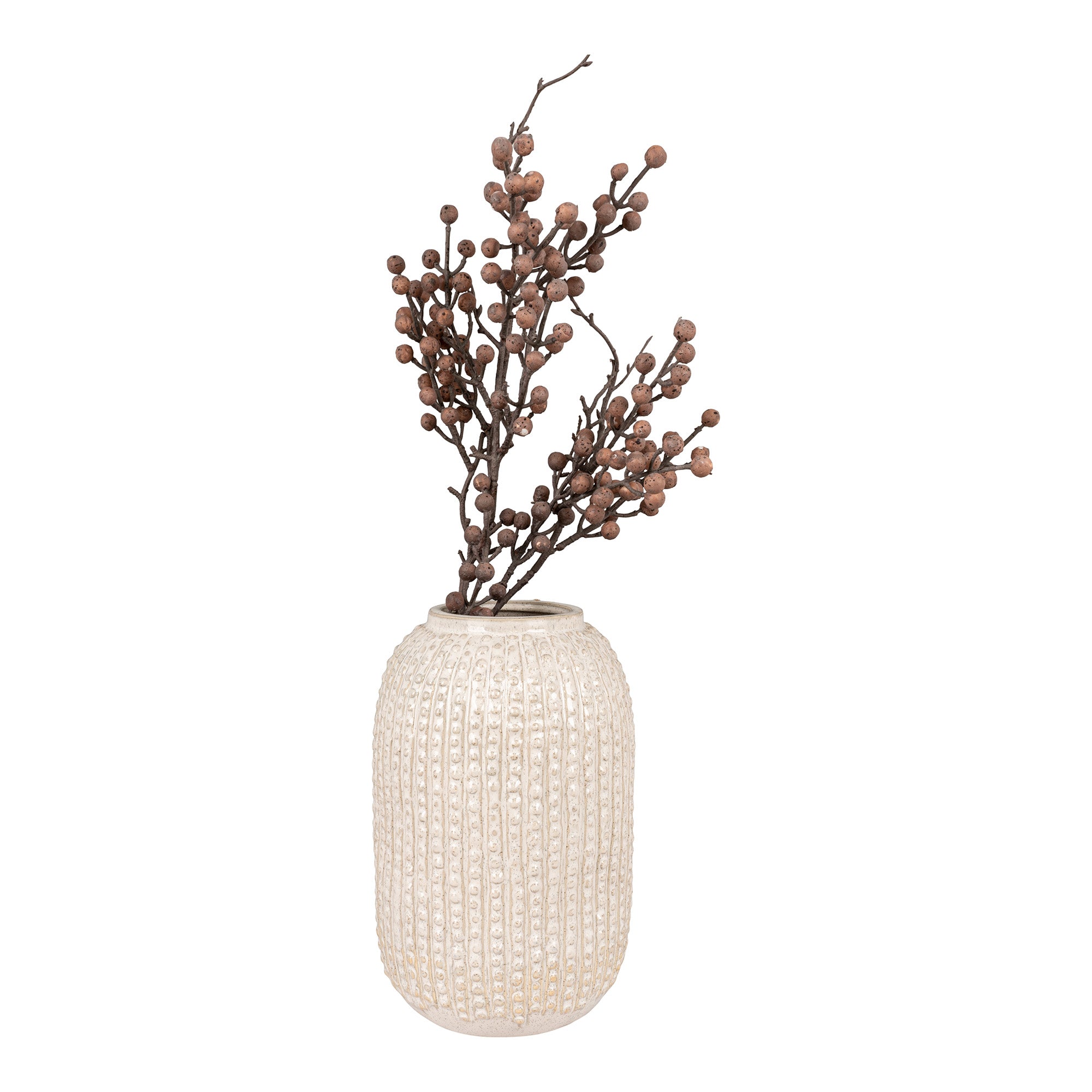 Billede af Vase - Vase, Keramik, Beige, Ø16X25,5 Cm hos Billige Bolig Møbler