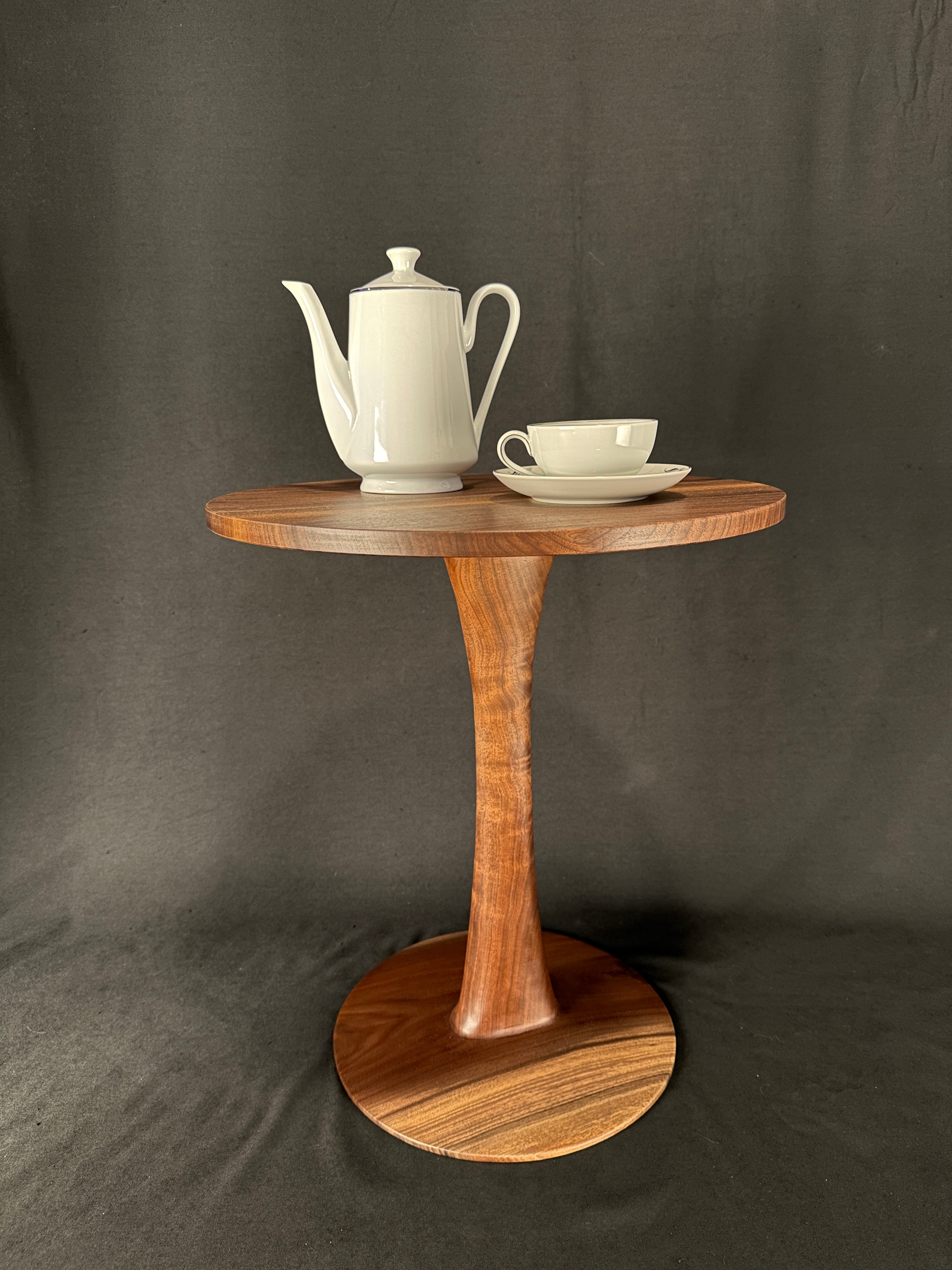 Hand Carved Black Walnut Display Table