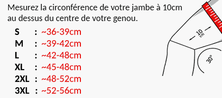 guide des tailles genouillère running
