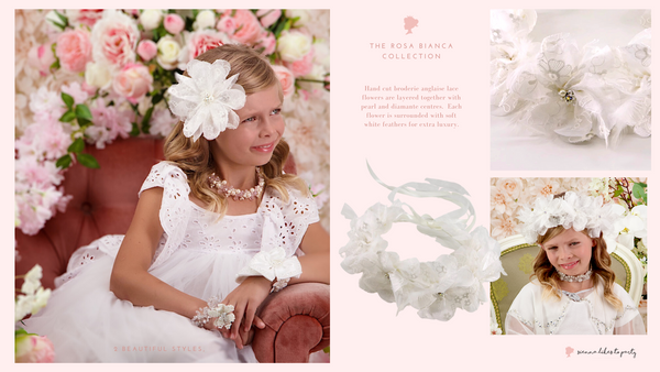 Designer Girls White hair accessories and flower crowns