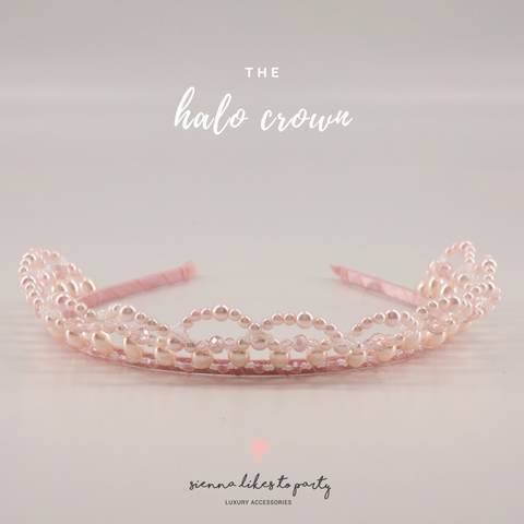 pink pearl designer headband