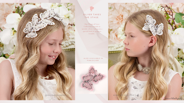 Designer Girls Silver Butterfly Hair Accessories by Sienna Likes to Party