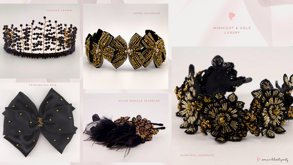 Buy Black and Gold beaded crystal hair accessories
