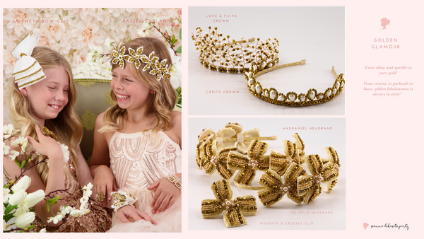 Luxury Gold Hair Accessories for Children by Sienna Likes to Party