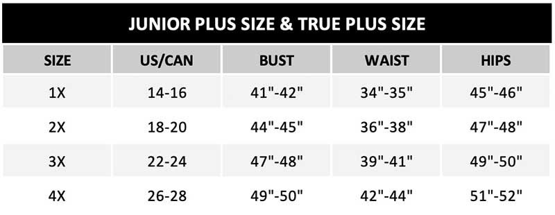 Tasha Apparel Wholesasle Clothing Plus Size Clothing Size Chart