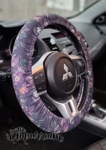 Autumn Brown Floral Steering Wheel Cover Fall Floral Steering 