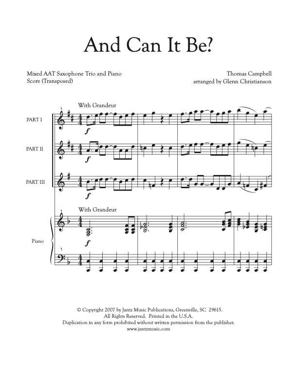 And Can It Be? - AAT Saxophone Trio