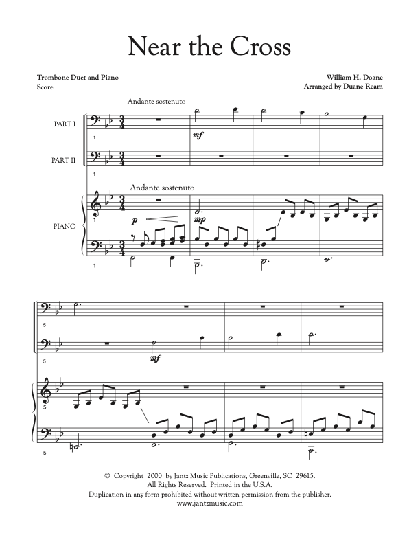 Near the Cross - Trombone Duet