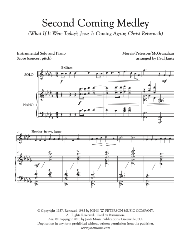 Second Coming Medley - Combined Set of All Solo Instrument Options