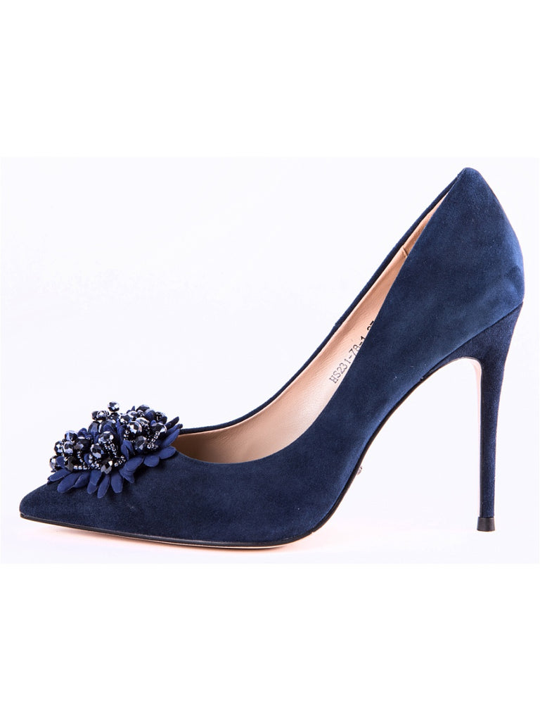 cobalt blue suede pumps