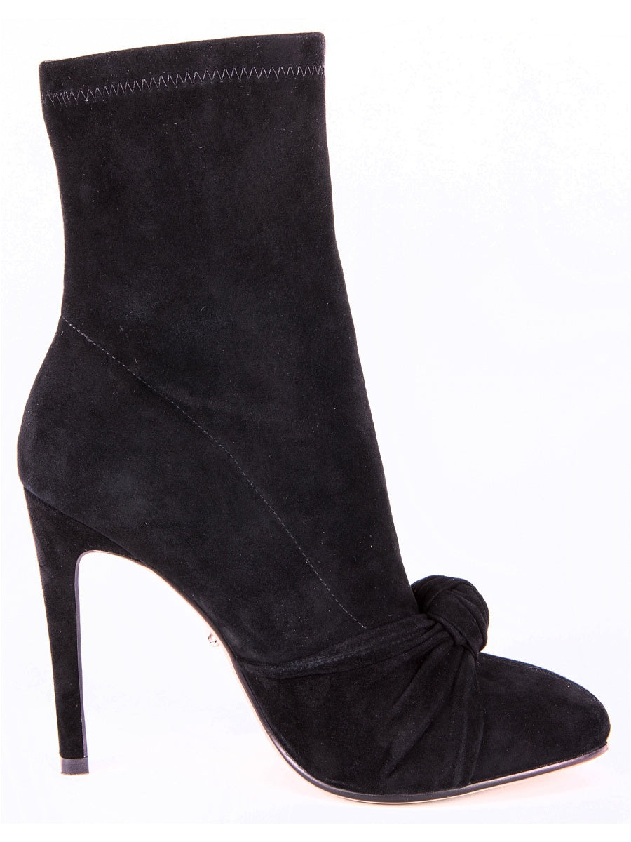 black suede low boots