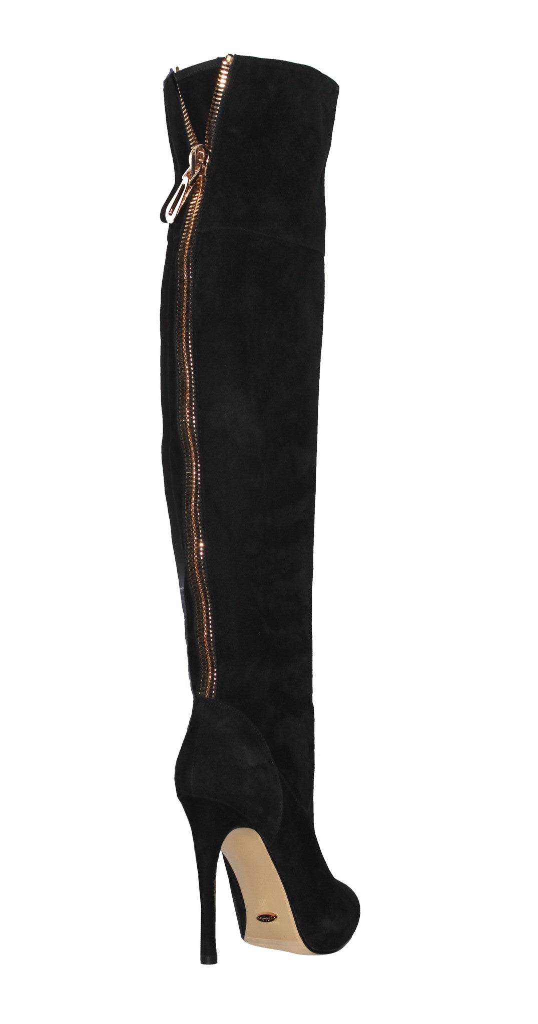 knee high black boots 2 inch heel