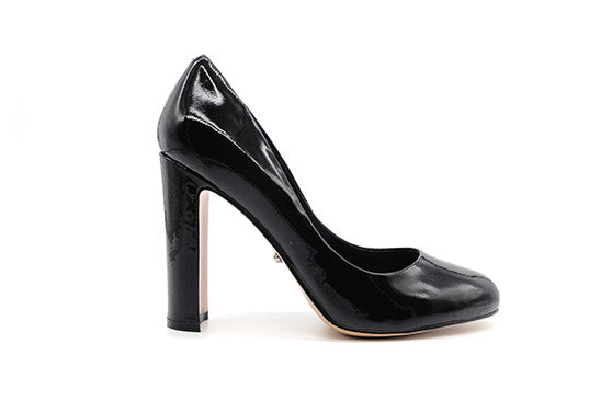 womens black patent leather heels