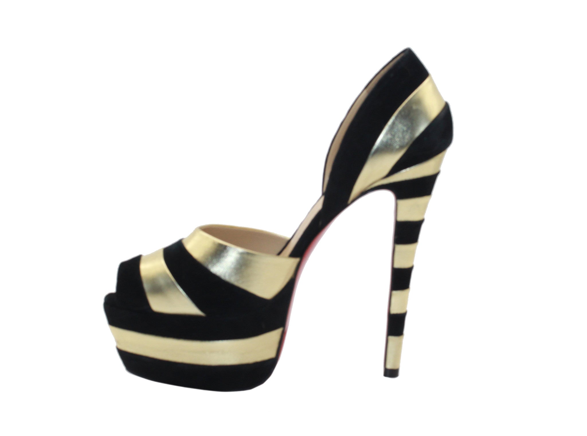 black and gold 3 inch heels