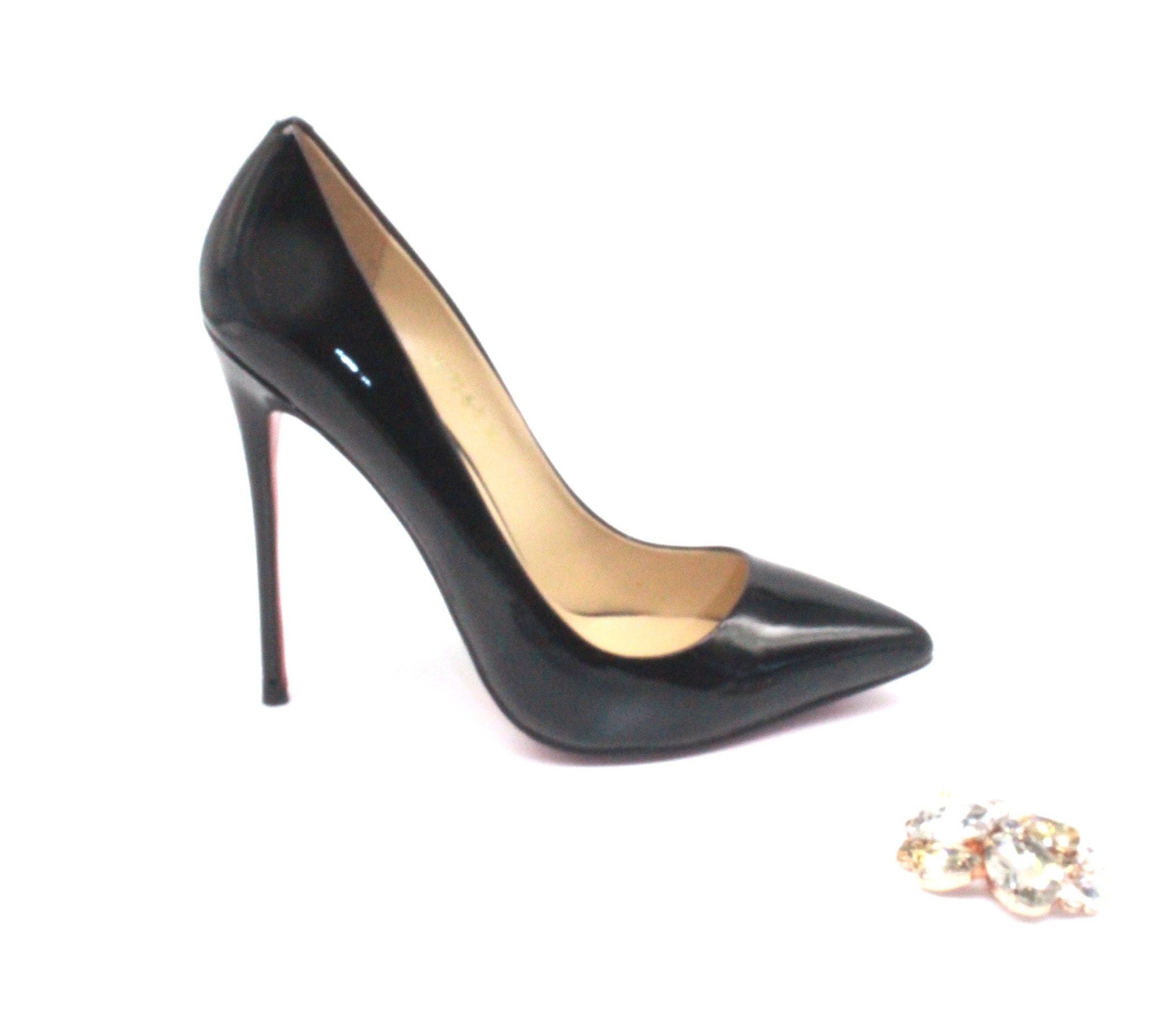 inch heels | Glossy Black Classy Heels 
