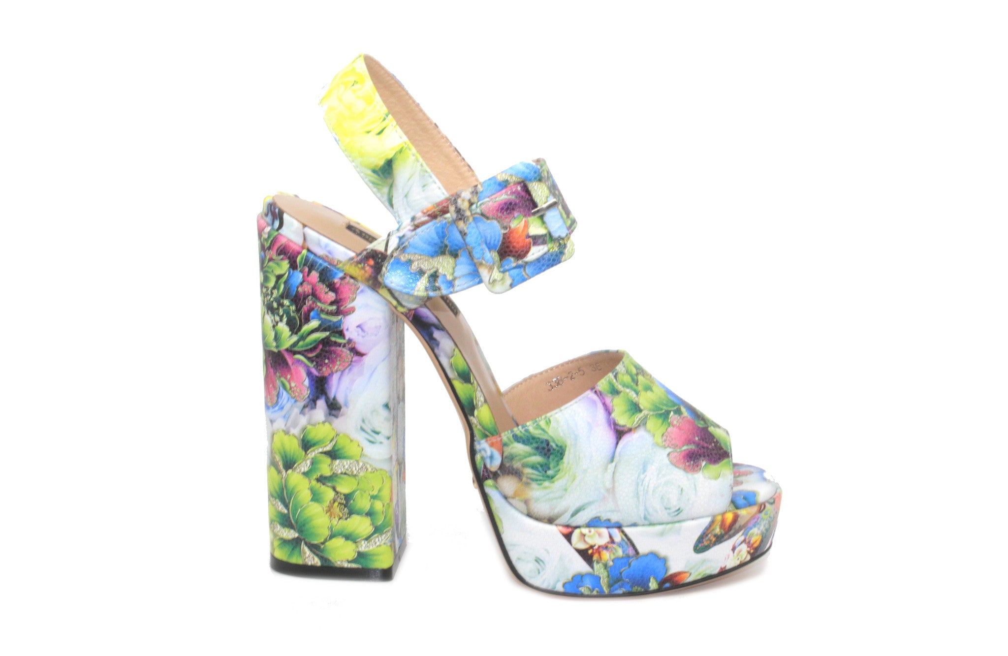 floral platform heels