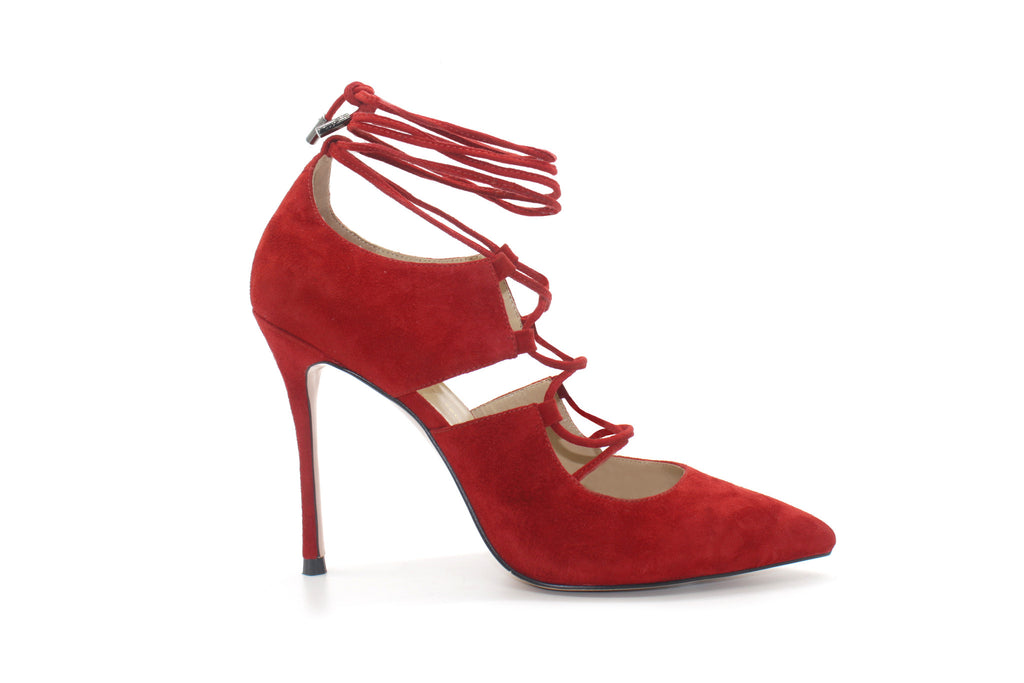 Classic Red Suede High Heel Pumps 