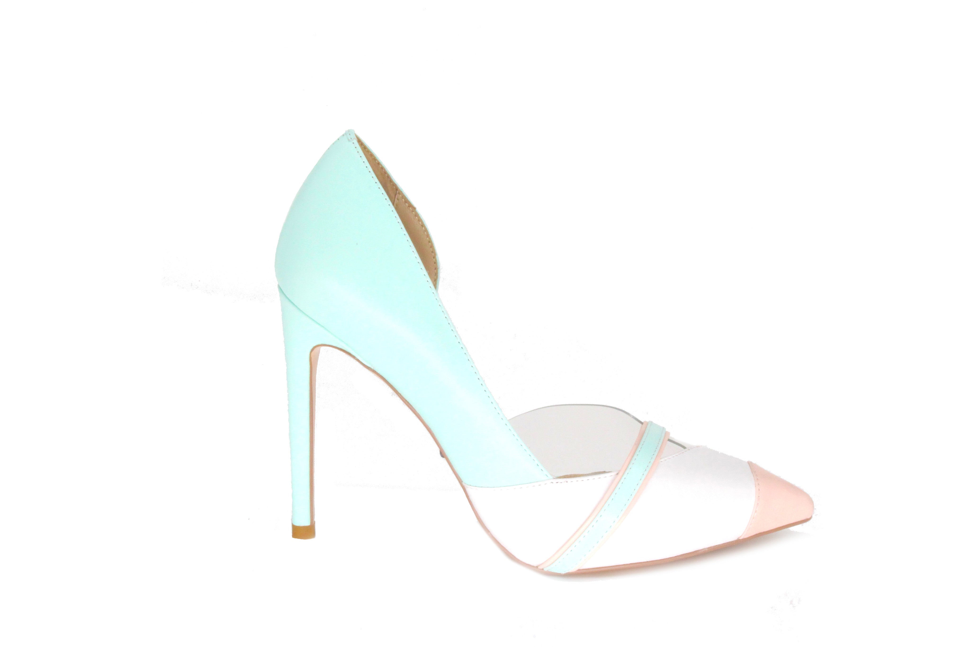 teal high heel shoes