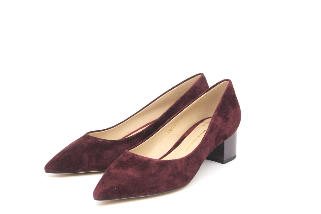 burgundy 2 inch heels