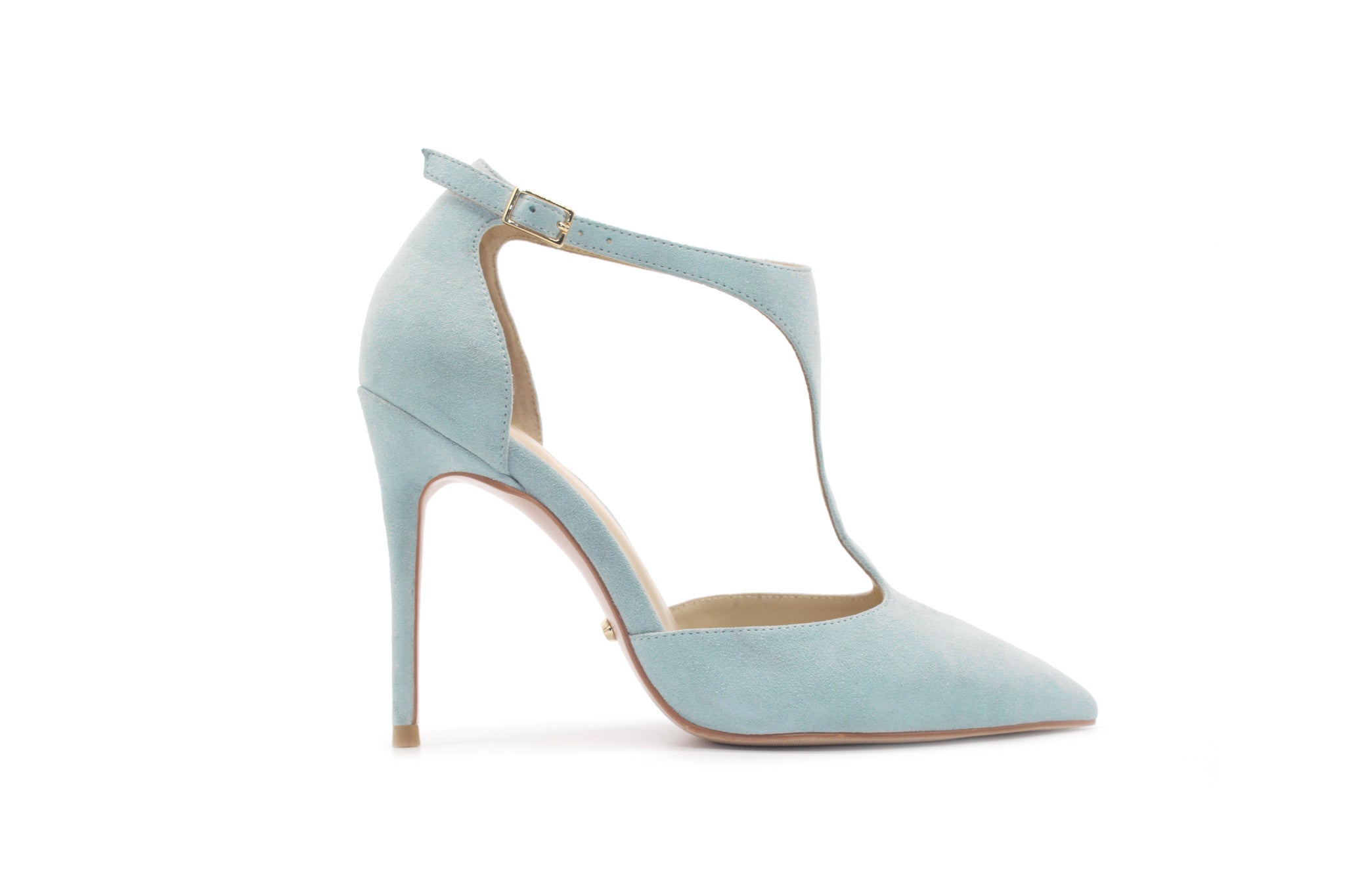 blue suede heeled shoes