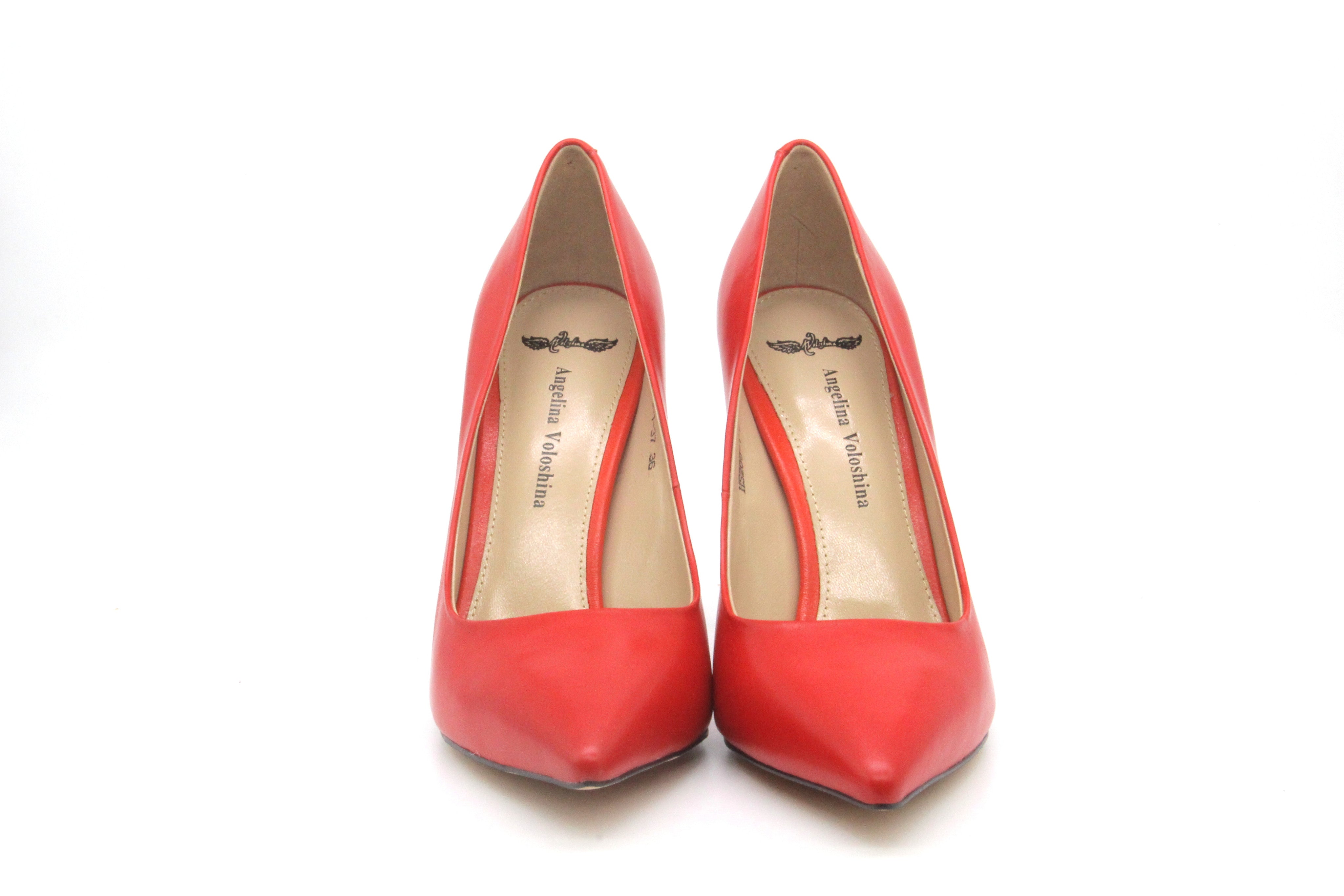 comfortable red pumps