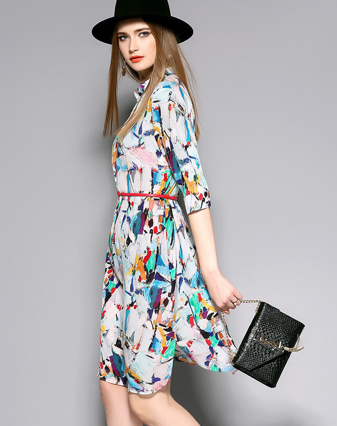 Floral Print Spring Dress - Boutique Dresses AVHEELS