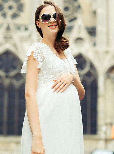 white cotton maternity dress