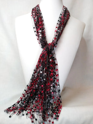 Ribbon Scarf - Red & Black - Lollies Mad Mad World