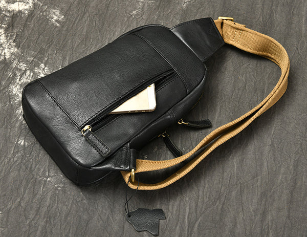 DEEPKEE original nubuck handmade full-grain genuine leather cowhide bag Leather Fitted Sling Bag No.3393