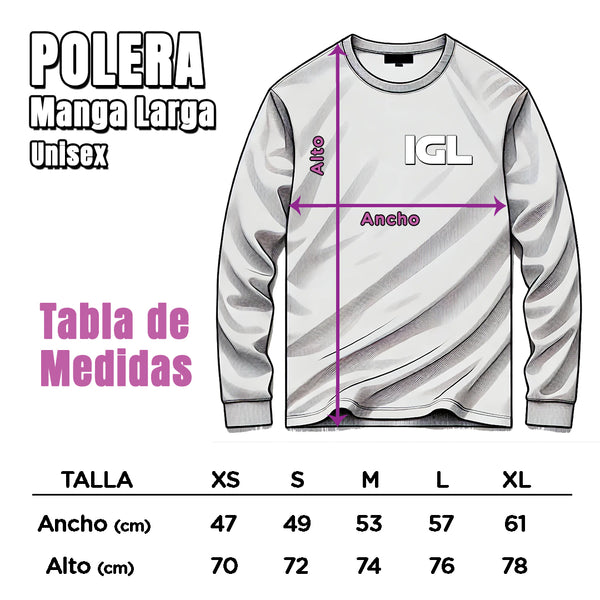 Guia Talla Polera Manga Larga Unisex