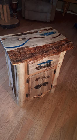 live edge epoxy nightstand