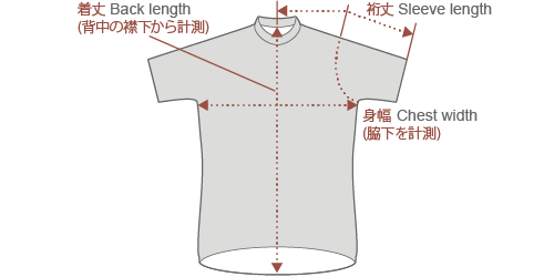 Actual size of short sleeve product